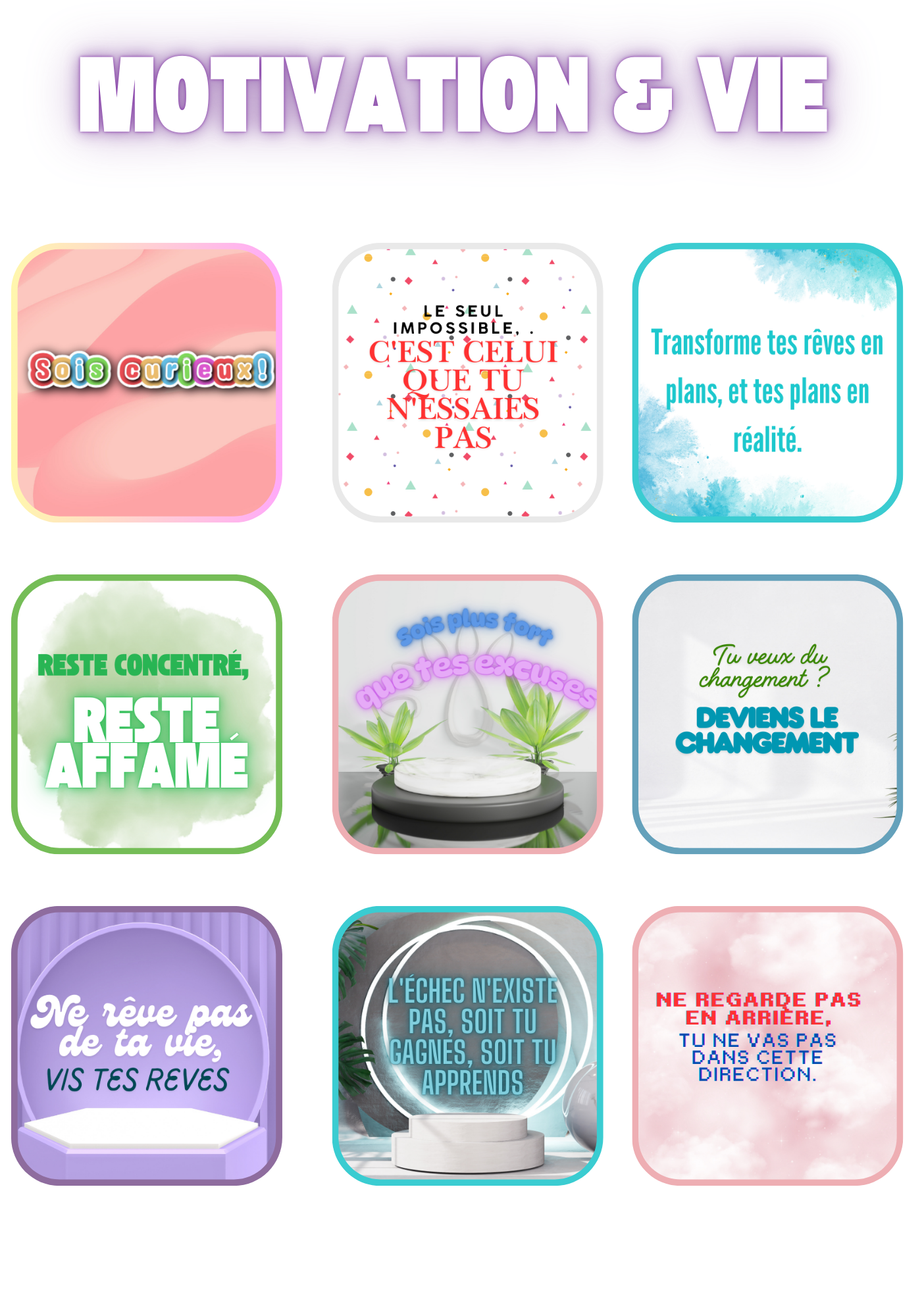 Magnets Motivation - Citations Positives pour votre Journée